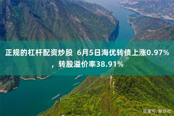 正规的杠杆配资炒股  6月5日海优转债上涨0.97%，转股溢价率38.91%